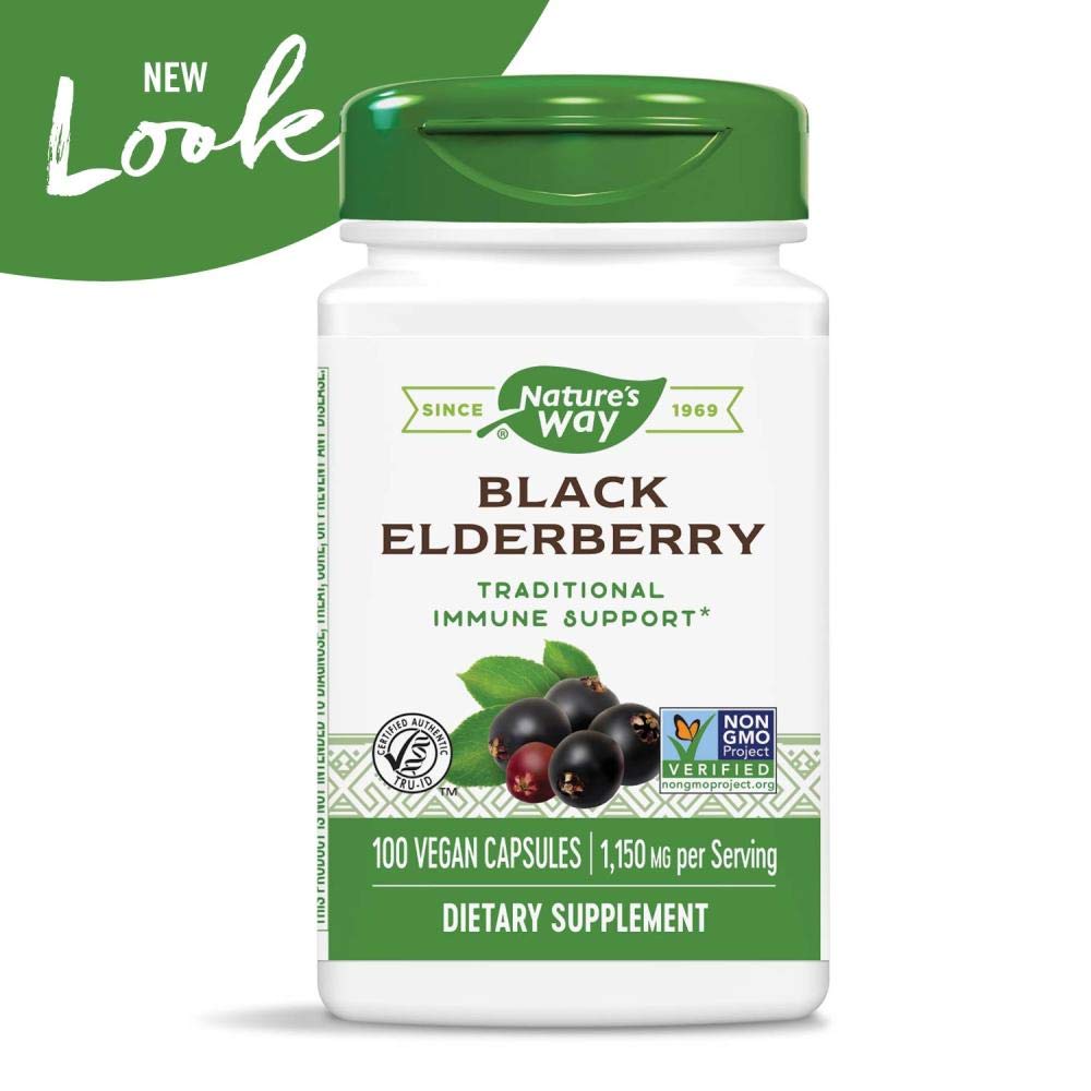 Nature's Way Elderberry daily dosage icon communicates consistent use.