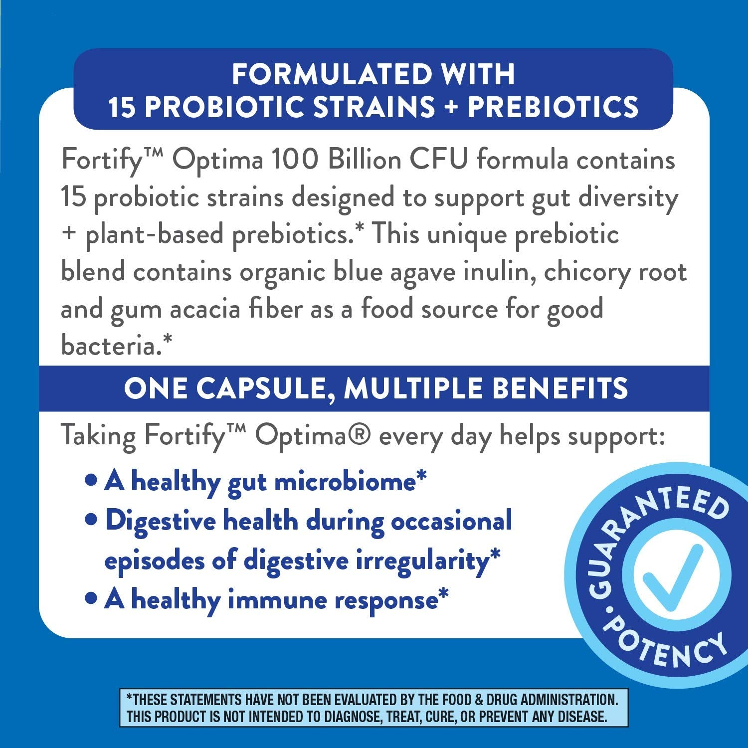 Packaging variation seen across Fortify Optima products