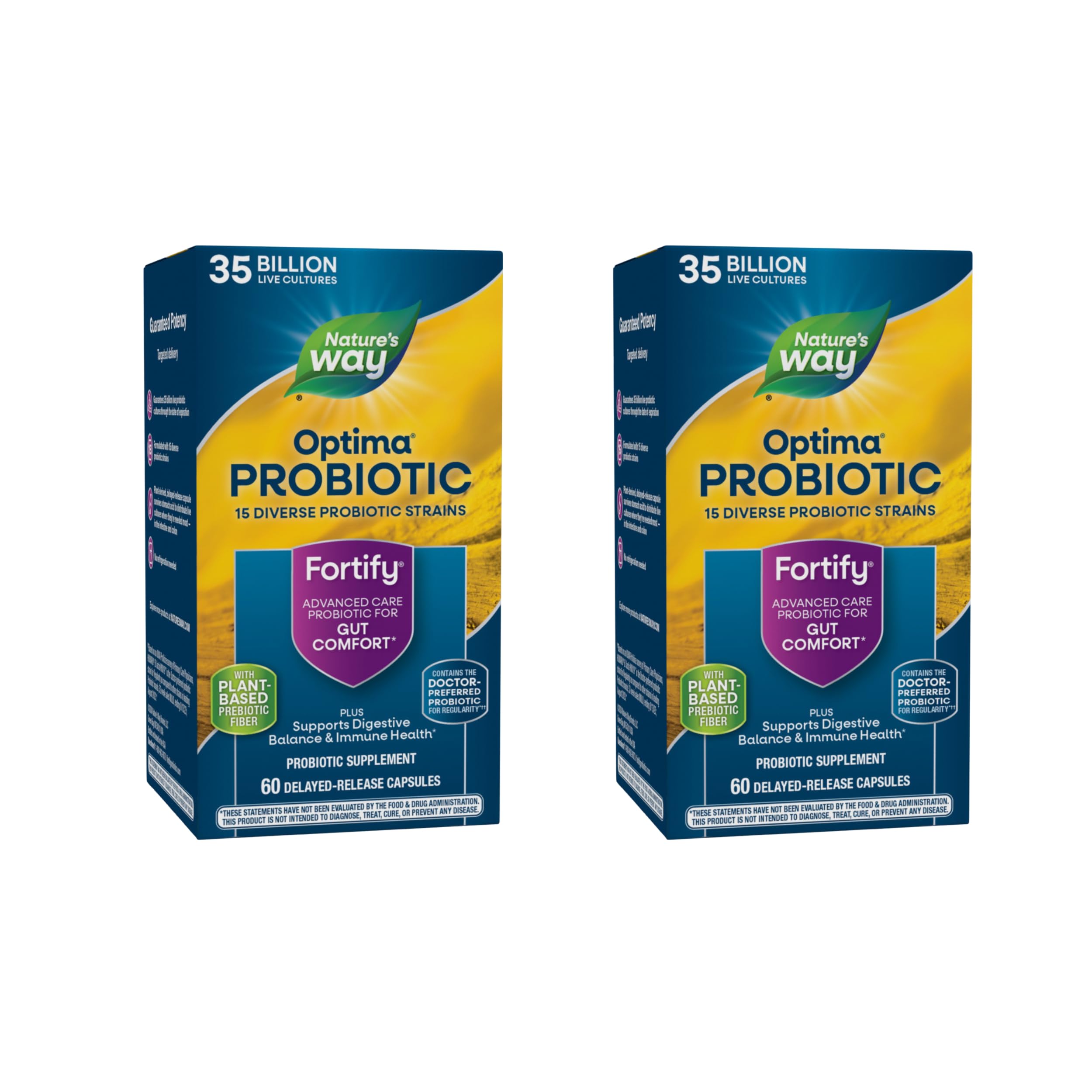 Nature's Way Fortify Optima probiotic bottle front for daily digestive balance