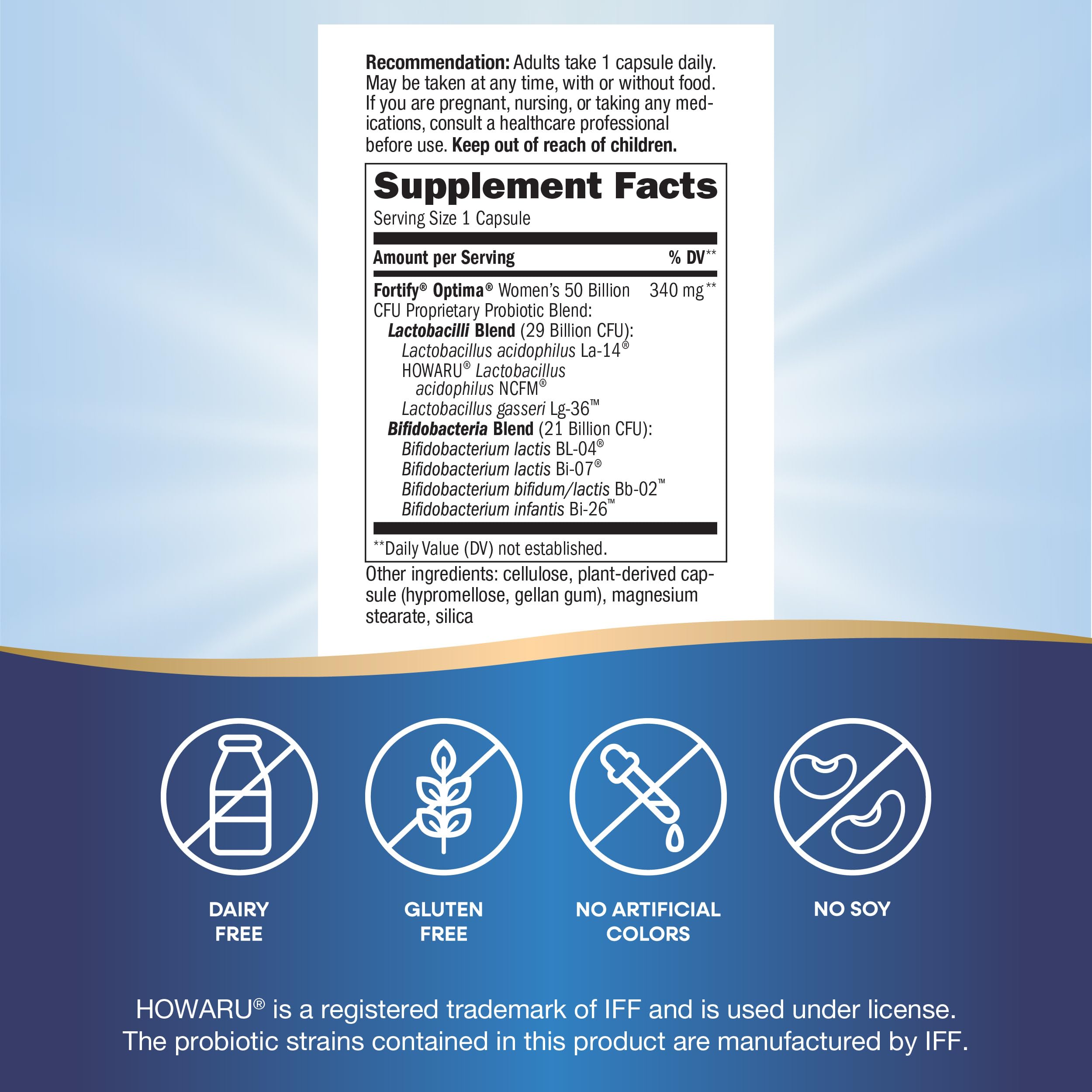 7-strains graphic illustrating diverse probiotic mix for balanced gut flora.
