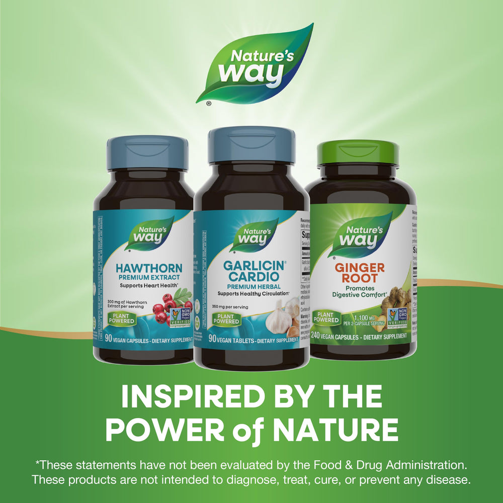 Nature's Way branding on Garlicin Cardio packaging.