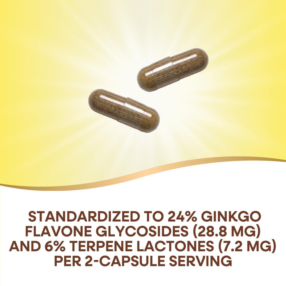 Nature's Way Ginkgo label detail showing vegan and gluten-free formula