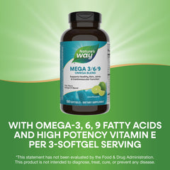 Pouring Nature’s Way Mega 3/6/9 lime softgels into hand