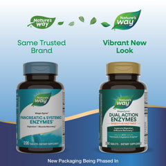 Nature's Way Mega-Zyme bottle demonstrates between-meals use for occasional muscle soreness