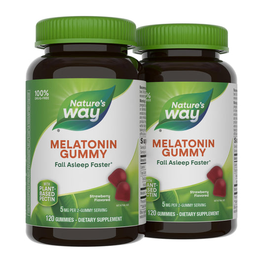 Nature's Way Melatonin Gummies bottle front supports restful sleep