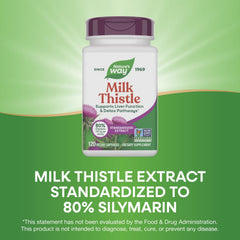 Nature's Way Milk Thistle seed extract 80% silymarin close-up demonstrates potency