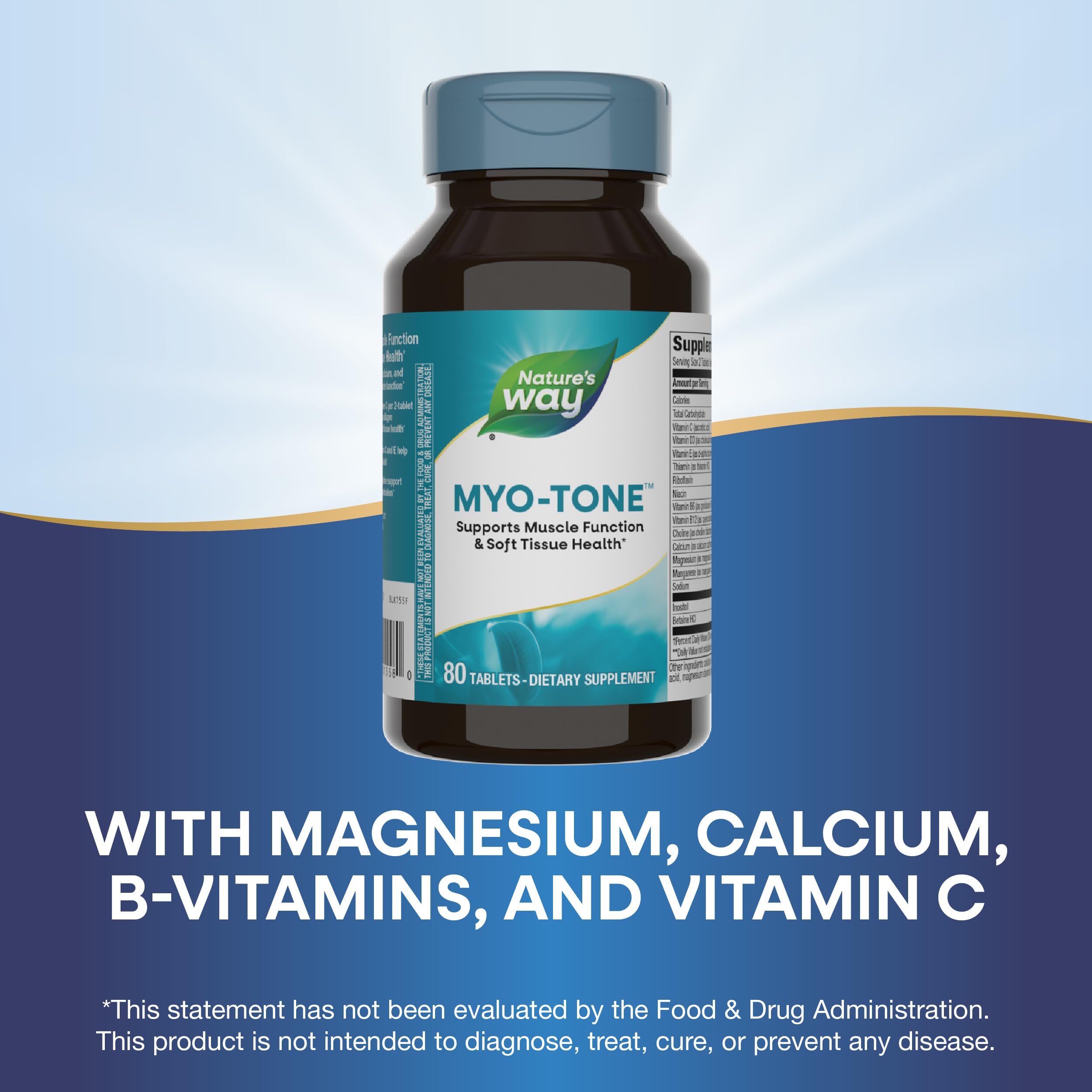 Pills shown in bottle for daily muscle support.