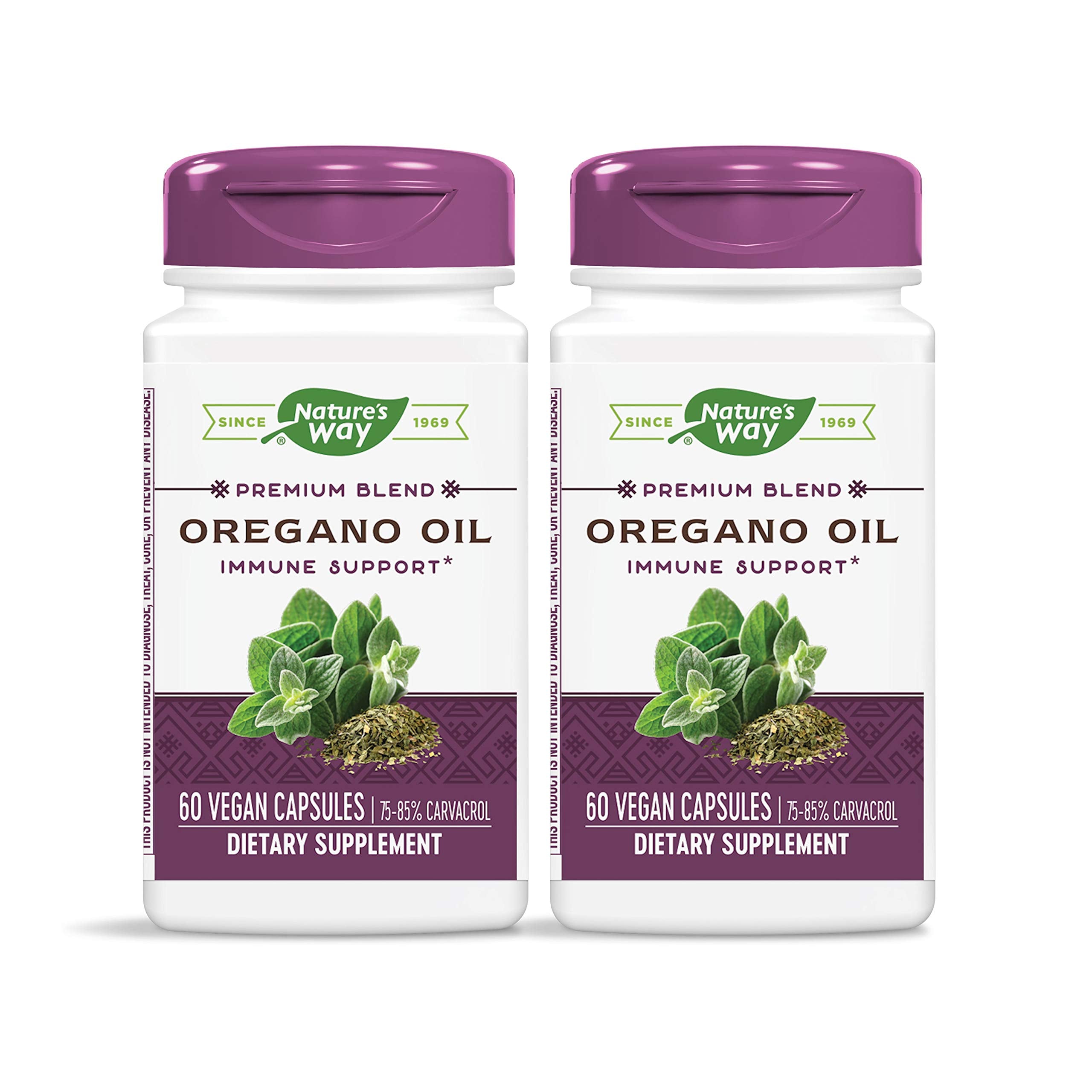 Nature's Way oregano oil bottle front for daily wellness routine.