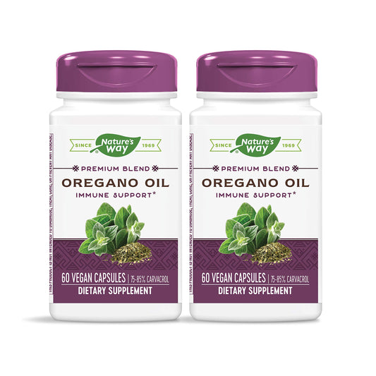 Nature's Way oregano oil bottle front for daily wellness routine.