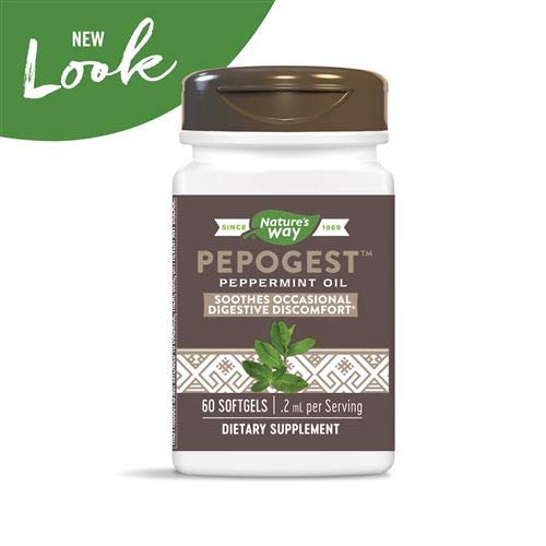 Close-up of Pepogest softgel capsule ready for ingestion.