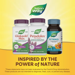 Nature's Way Petadolex Pro-Active bottle on a calm-table setting evokes focus