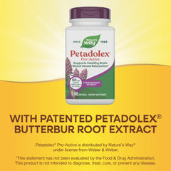 Nature's Way Petadolex Pro-Active label close-up communicates pure butterbur extract quality