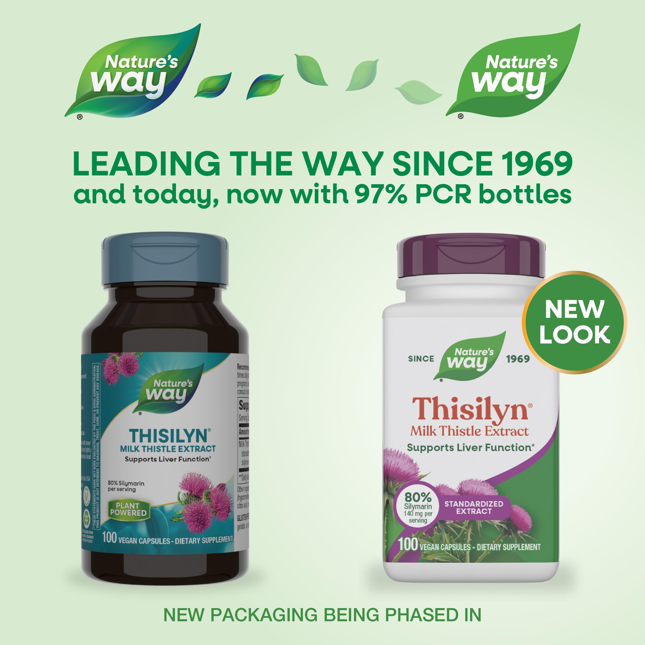 Nature's Way Thisilyn capsules closeup highlighting vegan, gluten-free formula.