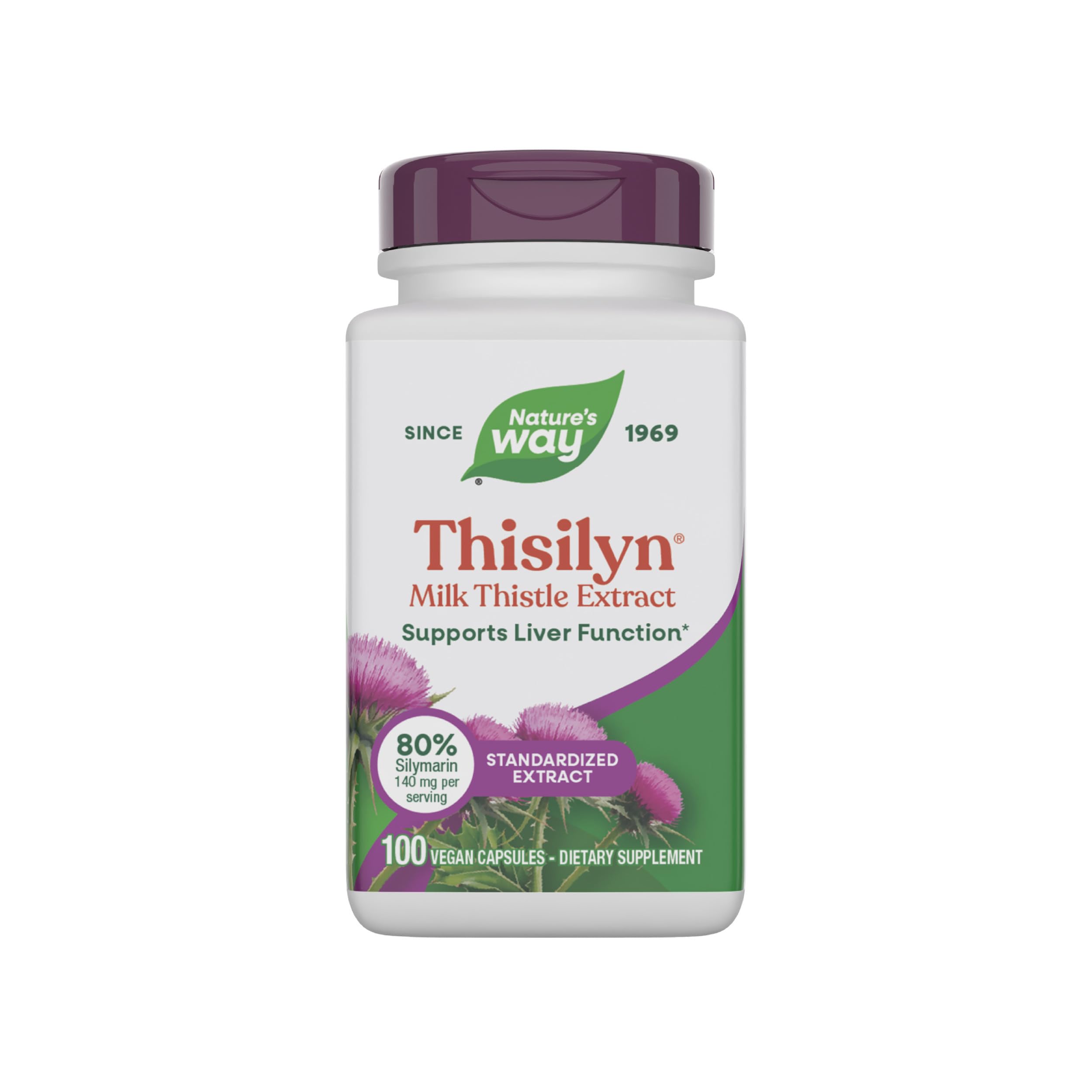 Nature's Way Thisilyn bottle with milk thistle capsules for liver support.