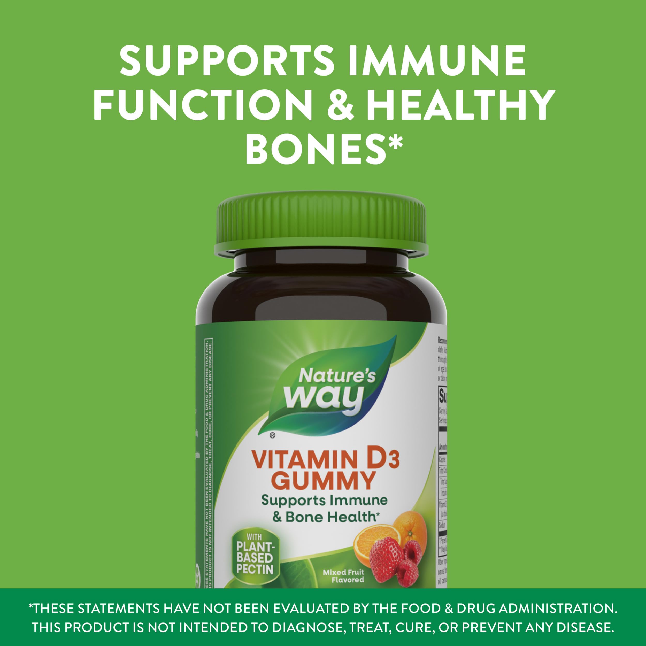 Nature's Way Vitamin D3 Gummies two gummy serving highlights potency