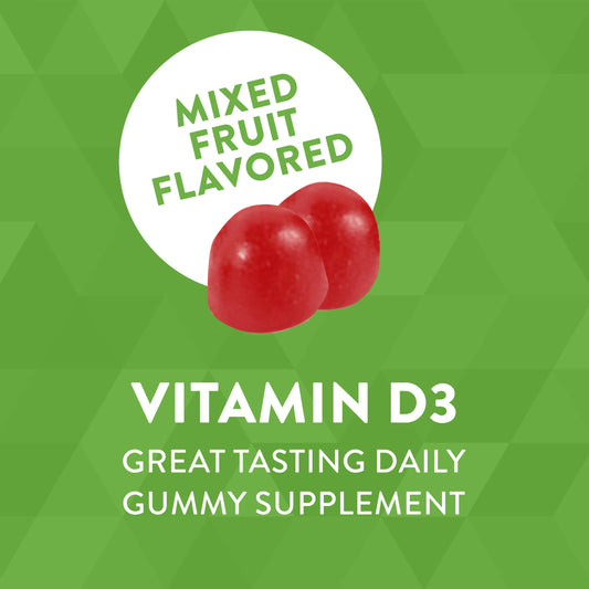 Nature's Way Vitamin D3 Gummies for kids 4+ bottle emphasizes daily bone support