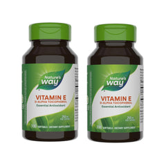 Nature's Way Vitamin E softgels bottle showing easy daily antioxidant support.
