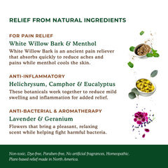 Nature's Willow arnica-helichrysum-lavender blend patch promotes soothing comfort.