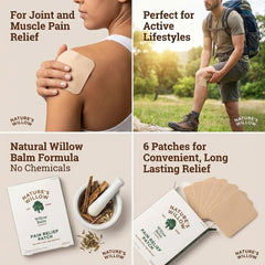 Nature's Willow easy-application patch with film removal for mess-free use.