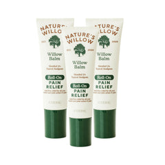 Nature's Willow Roll-On Pain Relief bottle showing mess-free, fast-acting relief
