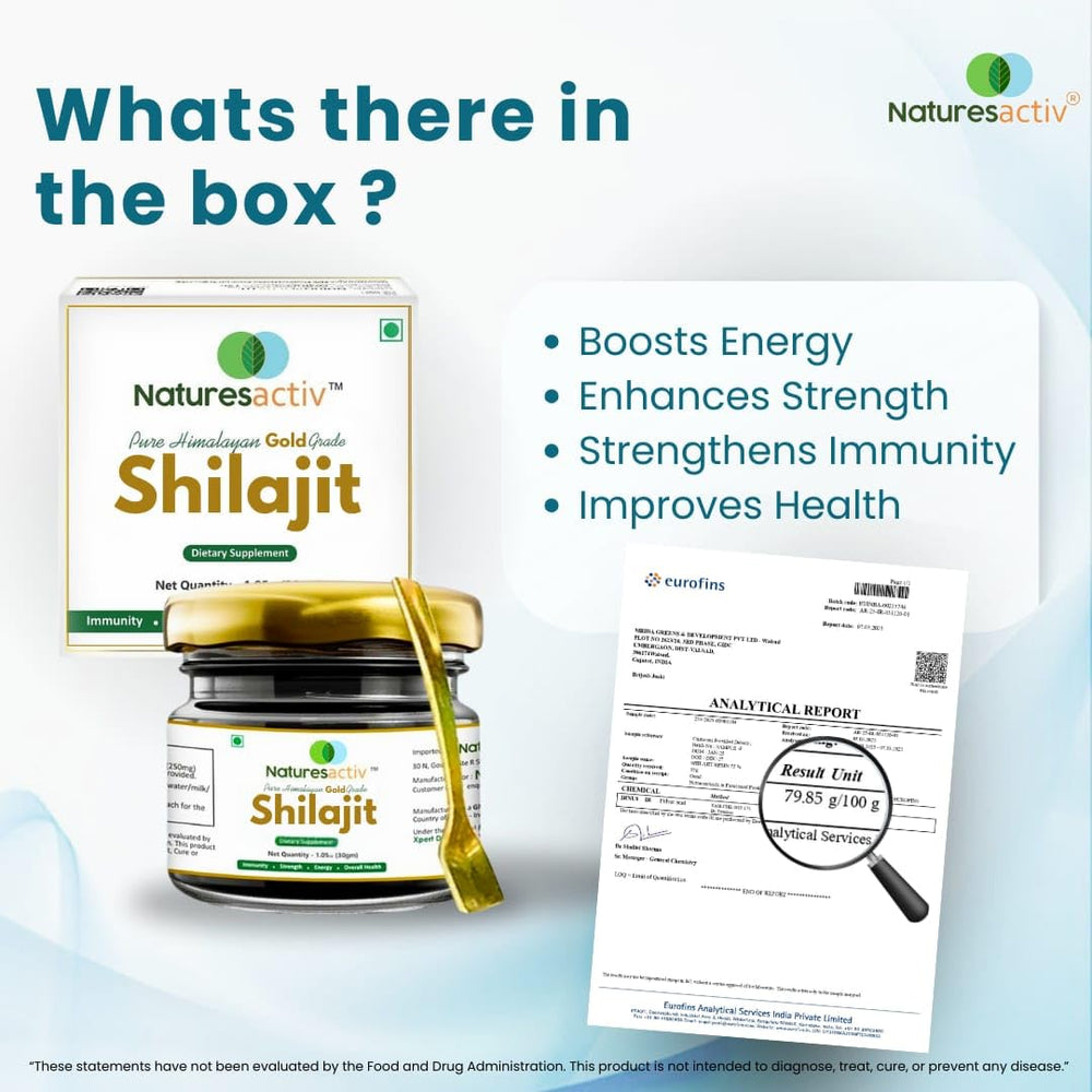 Pouring Naturesactiv Shilajit Resin into a cup for easy daily use.