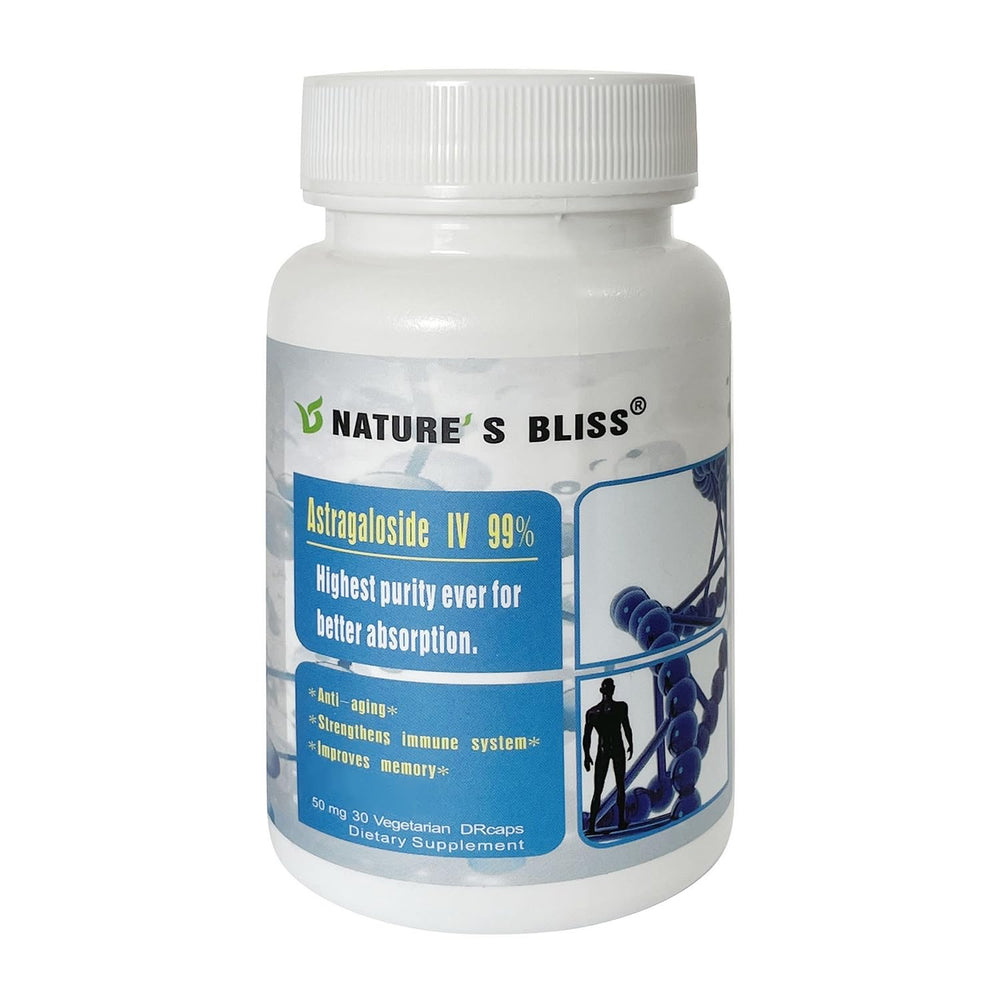 Nature'sbliss astragaloside capsules closeup showing drcaps design.