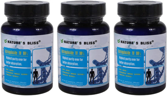 Nature'sbliss Astragaloside IV 50mg bottle front with clear label for daily use