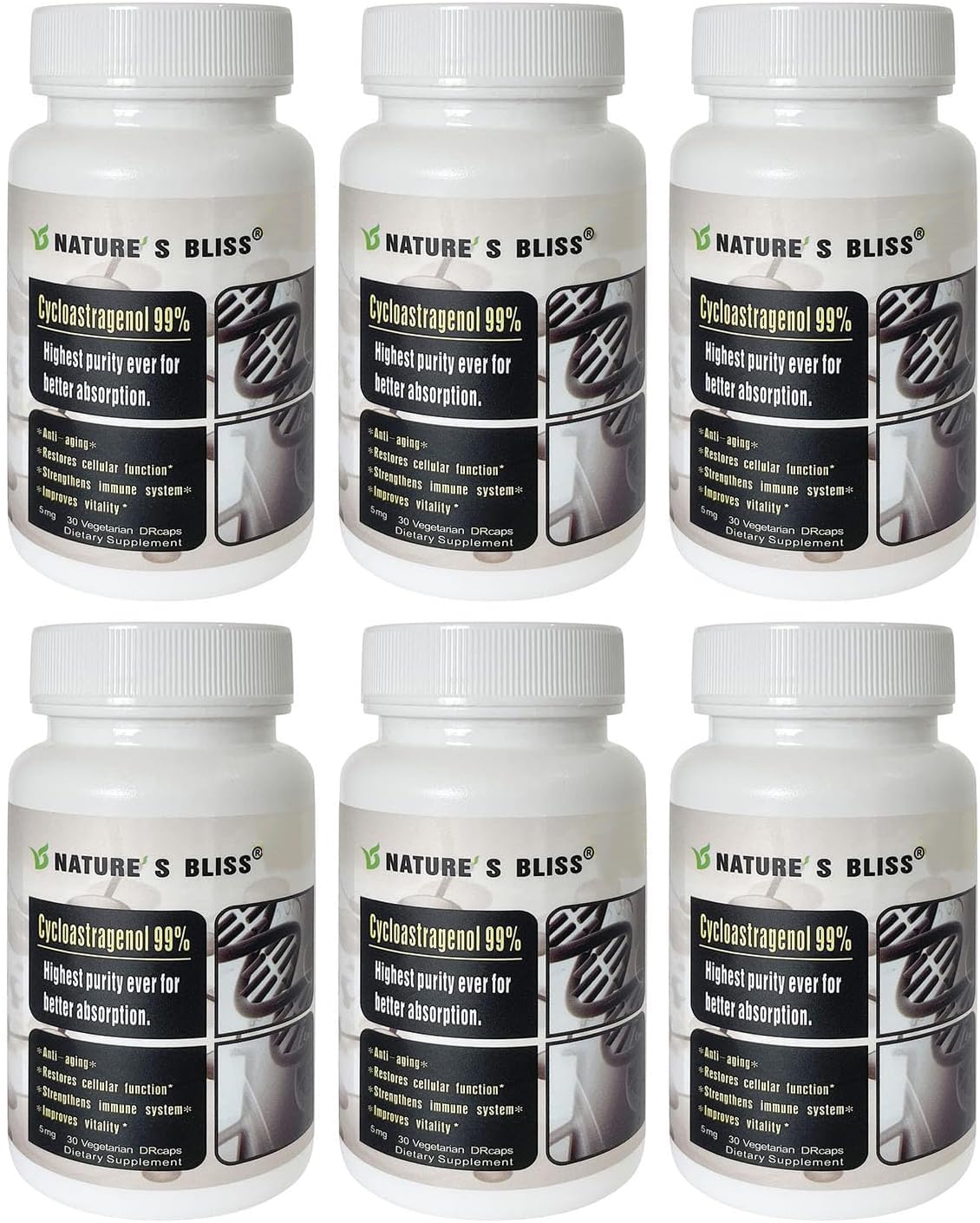 Nature'sbliss Cycloastragenol bottle front highlights premium formula for enhanced absorption.