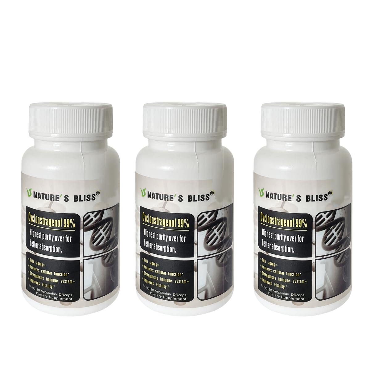 Nature'sbliss Telomere Supplements bottle with 90 capsules for daily support