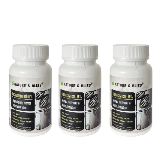 Nature'sbliss Telomere Supplements bottle with 90 capsules for daily support