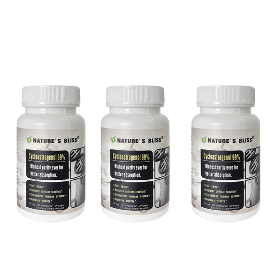 Nature'sbliss Telomere Supplements bottle front with capsules for daily wellness