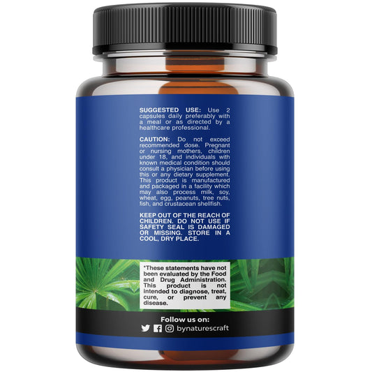 Natures Craft Beta Sitosterol capsules highlight hair health potential.