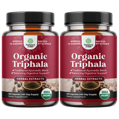 Natures Craft Digestive Triphala capsules in organic bottle for gentle daily digestive support