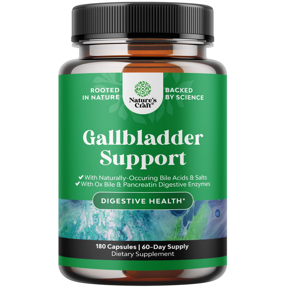 Nature's Craft Ox Bile Salts bottle for digestive support.