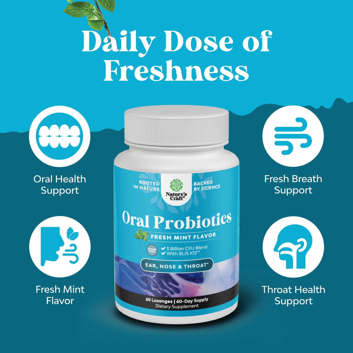 Nature's Craft vegan sugar-free formula for everyday oral care.