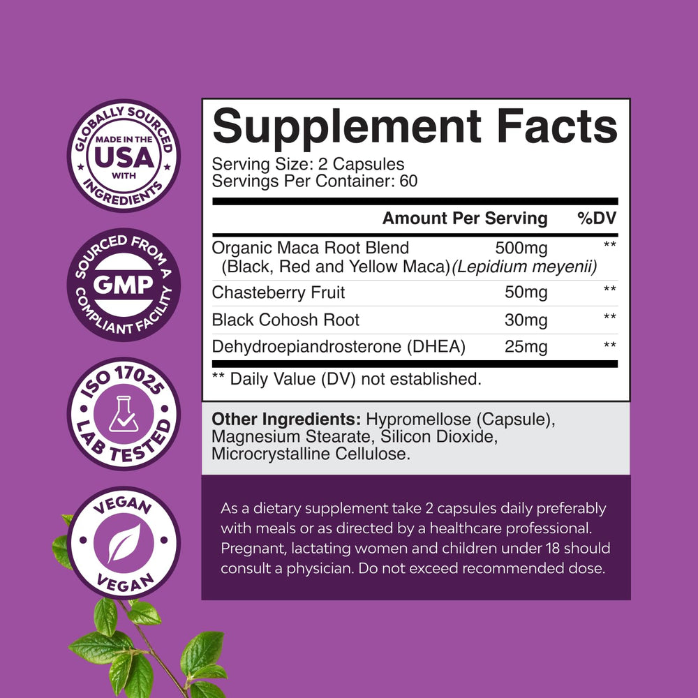 Natures Craft Vitex Berry Capsules close-up for cycle support and mood balance.