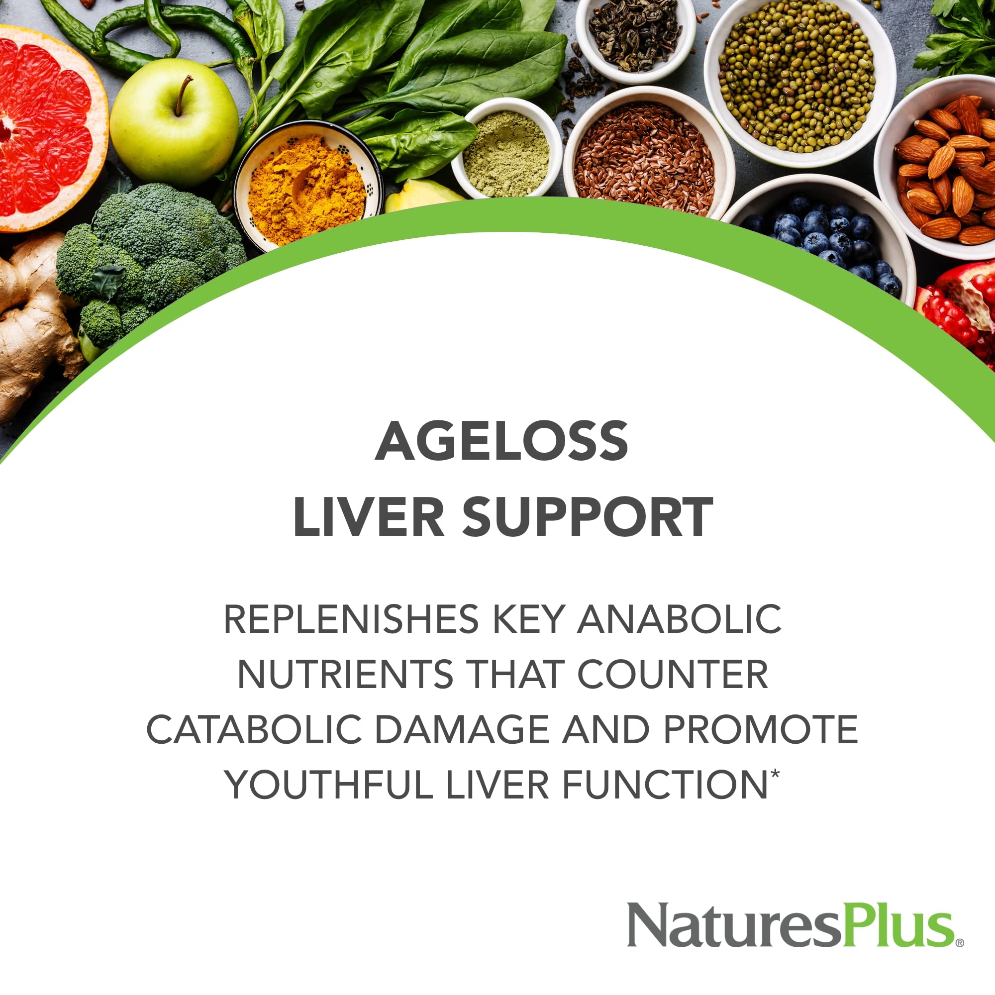 NaturesPlus AgeLoss artichoke capsules highlight herbal blend.