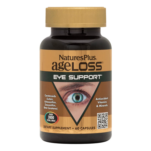 NaturesPlus AgeLoss Eye Support bottle promoting daily eye wellness