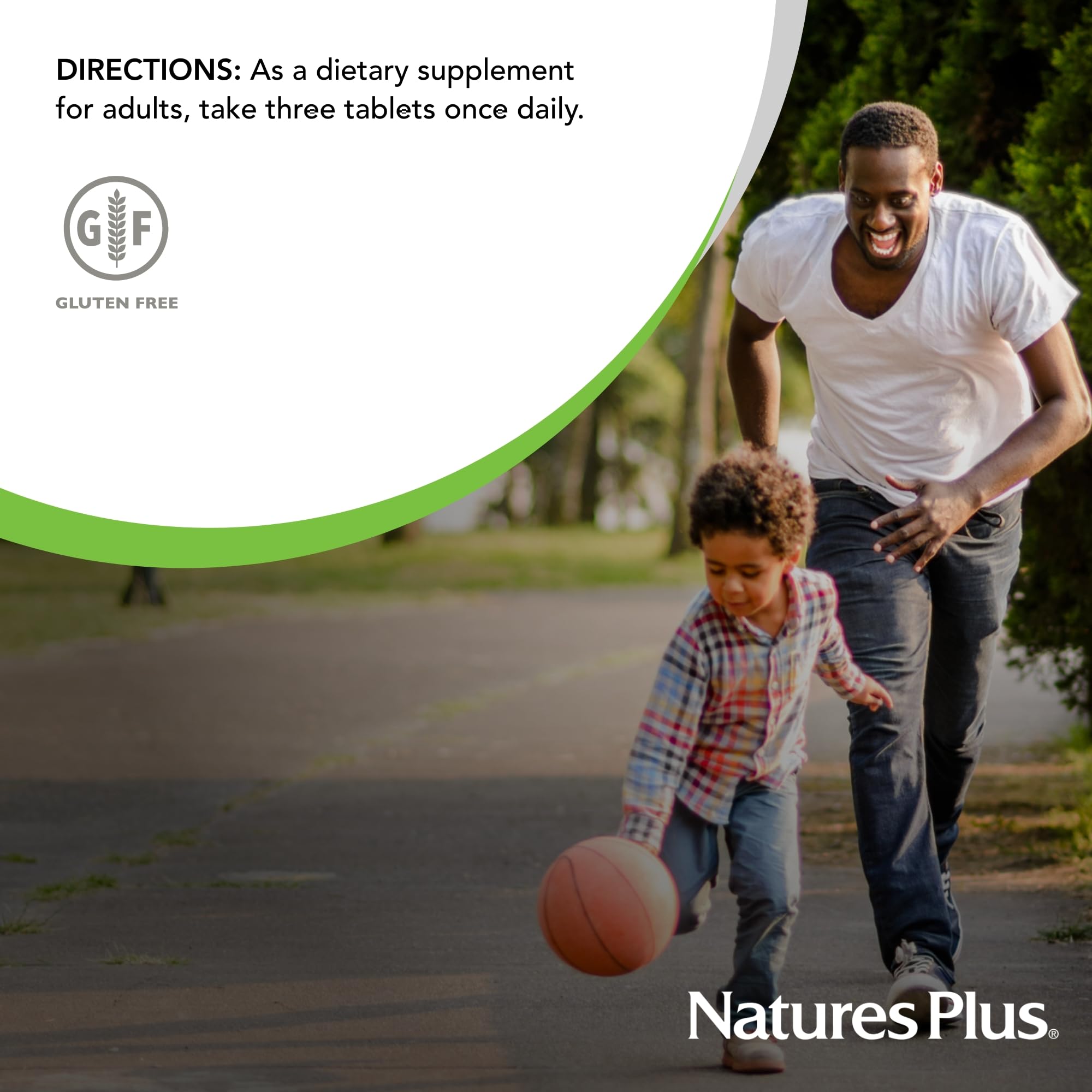 NaturesPlus AgeLoss gluten-free badge on label for clear dietary information.