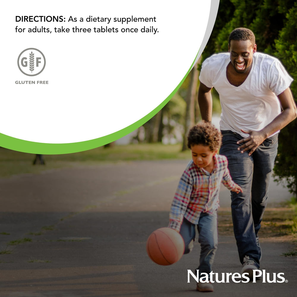 NaturesPlus AgeLoss gluten-free badge on label for clear dietary information.