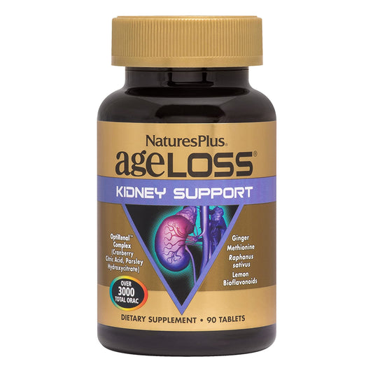 NaturesPlus AgeLoss kidney support bottle front with tablets for kidney wellness