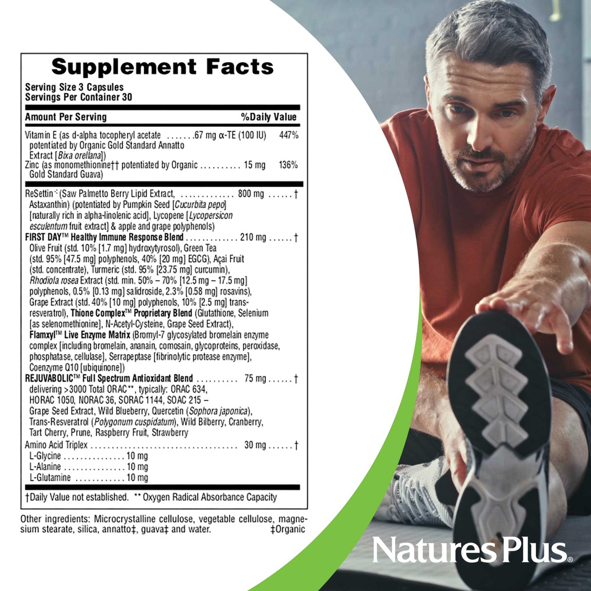 NaturesPlus AgeLoss Prostate Support with saw palmetto and pumpkin seed blend for male health