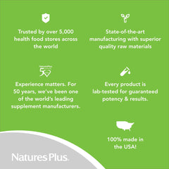 NaturesPlus AgeLoss REJUVABOLIC vitamin complex icons illustrate C, E, B vitamins.