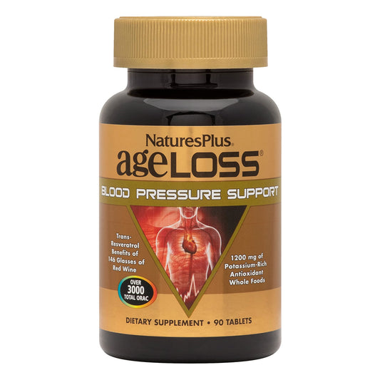 NaturesPlus AgeLoss bottle-front view for daily blood pressure support.