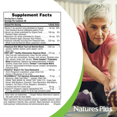 NaturesPlus AgeLoss ingredients parsley-banana-green-tea close-up supports mineral balance.