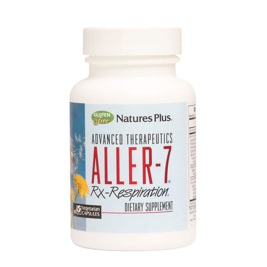 NaturesPlus Aller-7 Rx-Respiration bottle with capsules for allergy support.
