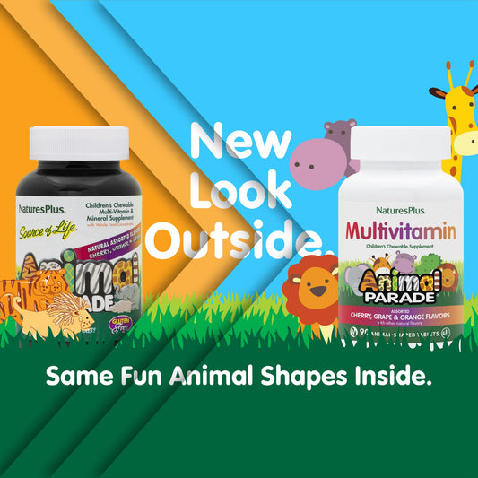 Nature's Plus Animal Parade animal shapes make vitamins appealing to children