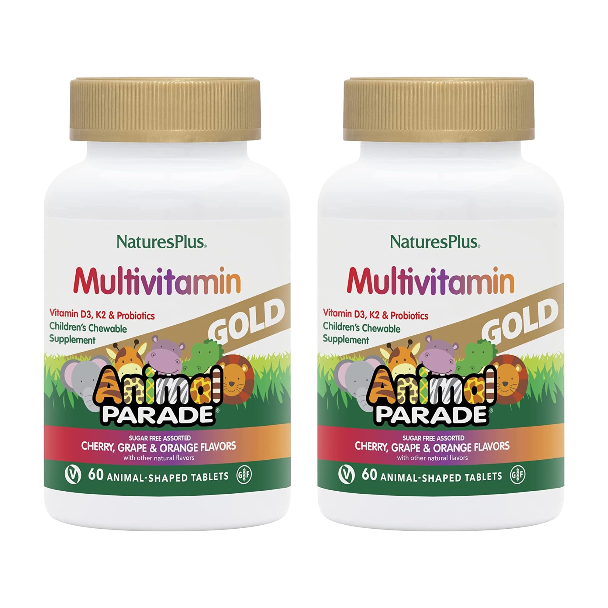 NaturesPlus Animal Parade cherry-flavored chewables for daily kid nutrition