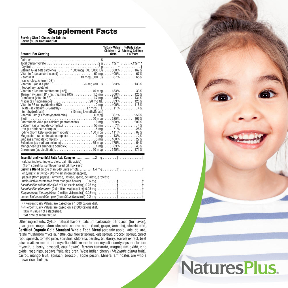 NaturesPlus Animal Parade gluten-free and vegan formula suitable for sensitive diets.