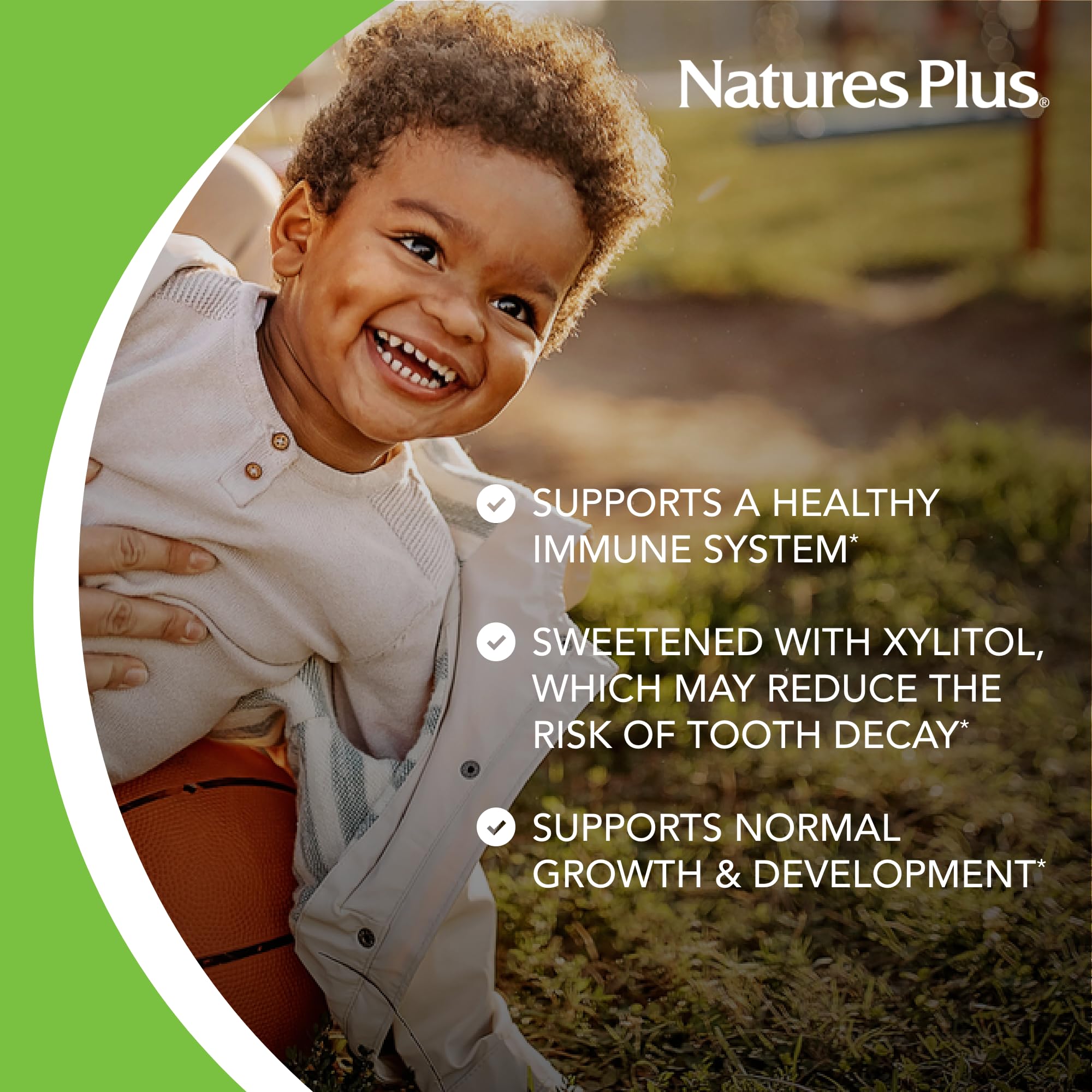 NaturesPlus Animal Parade Gold vegan gluten-free formula for sensitive stomachs.